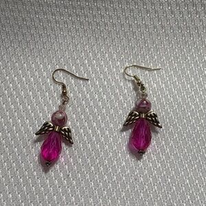 Pink Angel Wing Earrings